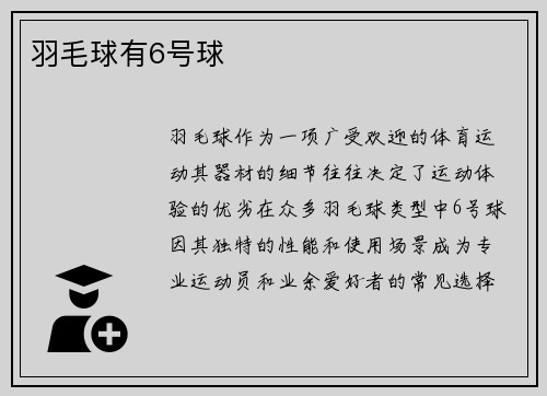 羽毛球有6号球